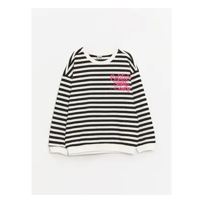 LC Waikiki Girls' Crew Neck Striped Long Sleeve Sweatshirt