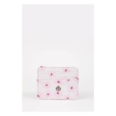 DEFACTO Women's Floral Printed Faux Leather Card Holder