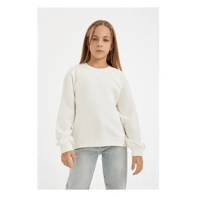 DEFACTO Girl Relax Fit Basic Plain Crew Neck Sweatshirt