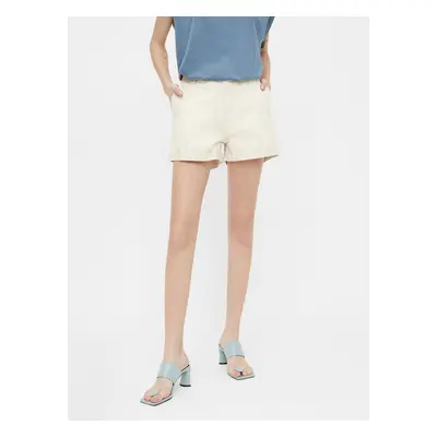 Cream denim shorts . OBJECT Penny - Women