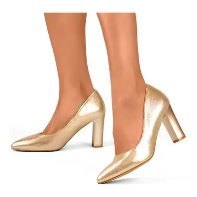 primohurt Gold elegant high-heeled pumps with leather insole