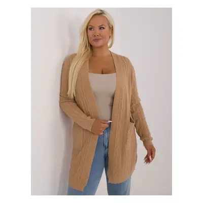 Brown large women's cardigan with viscose