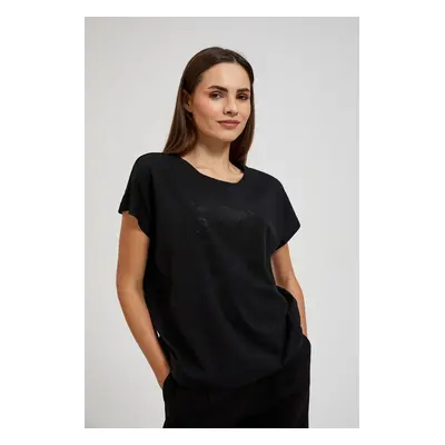 Women's blouse with rhinestones MOODO - black