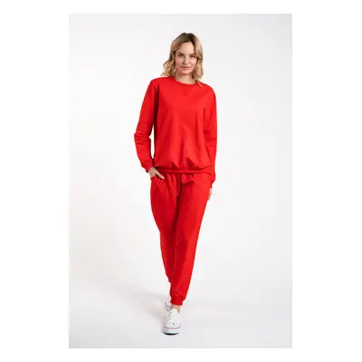 Panama Women's Long Sleeve Set, Long Pants - Red