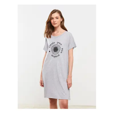 LC Waikiki Crew Neck Printed Short Sleeve Women's Nightgown