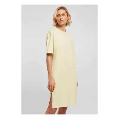 Women's dress with slit soft yellow