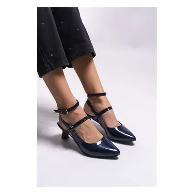 Riccon Seklaith Women's Heeled Shoes0012357 Navy Blue Patent Leather