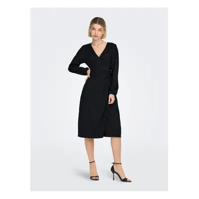 Black Ladies Wrap Dress ONLY Merle - Women