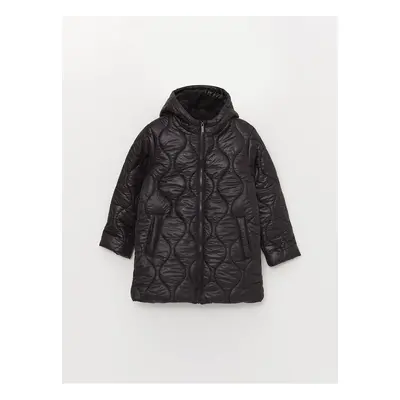 LC Waikiki Lcw Hooded Quilted Patterned Girl's Coat