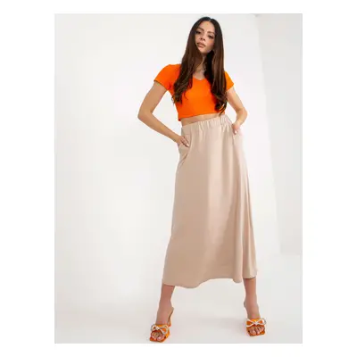 Beige flared basic skirt from RUE PARIS