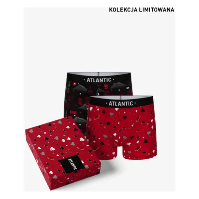 Men ́s boxers Love ATLANTIC 2Pack + gift box - black, red