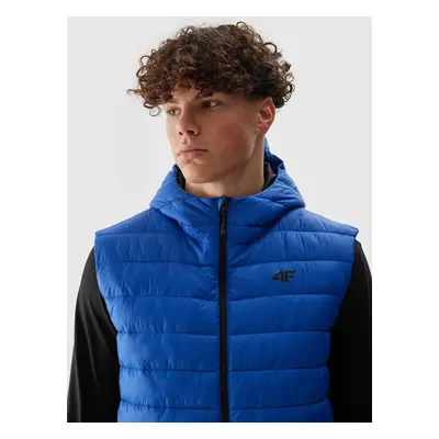 Men's down vest with 4F synthetic down filling - cobalt