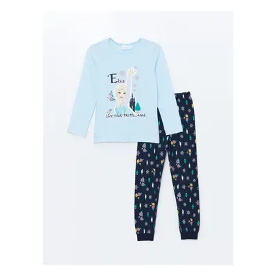 LC Waikiki Crew Neck Elsa Printed Girl's Pajama Set