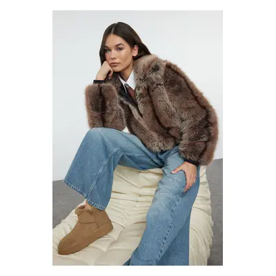 Trendyol Brown Fur Coat