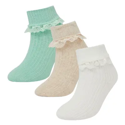 DEFACTO Baby Girl Seamless 3-Pack Cotton Long Socks