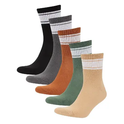 DEFACTO Men's Comfortable Elastic 5-Pack Cotton Ankle Socks