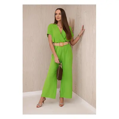 Jumpsuit with a decorative belt at the Pistachio waistband