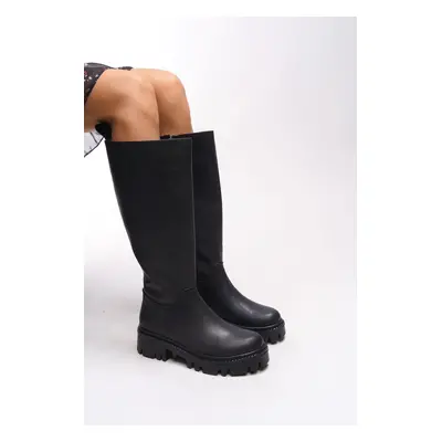 Riccon Bhehunni Women's Knee High Boots Black Skin