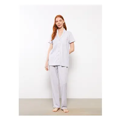 LC Waikiki Shirt Collar Plain Short Sleeve Women's Pajama Set