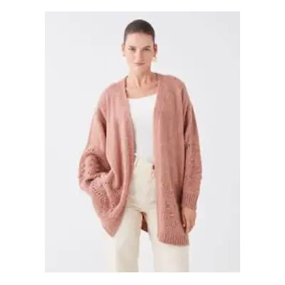 LC Waikiki Shawl Collar Openwork Long Sleeve Women's Knitwear Cardigan