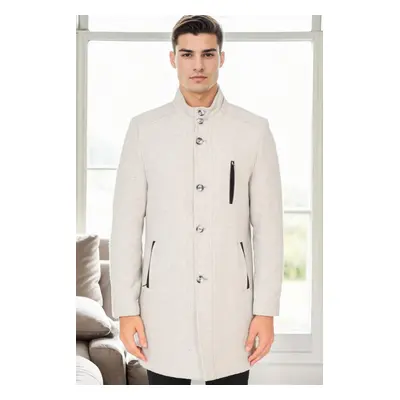 PLT8386 DEWBERRY MEN'S COAT-PATTERNED LIGHT GREY-2