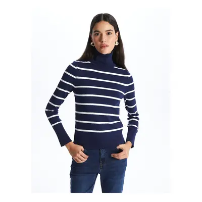 LC Waikiki Turtleneck Striped Long Sleeve Women's Knitwear Sweater