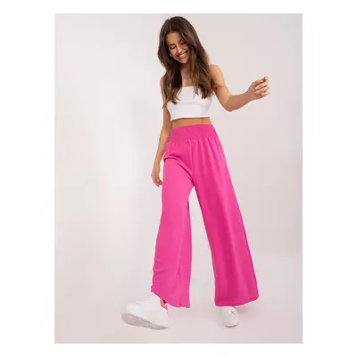 Fuchsia airy wide-leg trousers