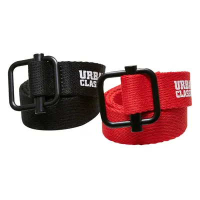 Industrial Canvas Belt Kids 2-Pack Black/Red