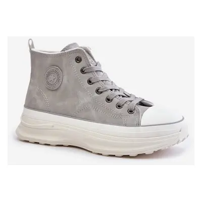 Insulated women's platform sneakers Big Star grey