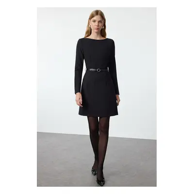 Trendyol Black Belted Bodycon Mini Woven Dress