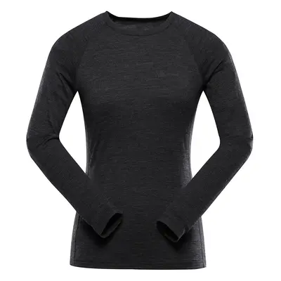 Women's merino wool T-shirt ALPINE PRO MERENA black