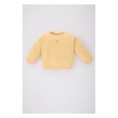 DEFACTO Baby Girl Crew Neck Thick Sweatshirt