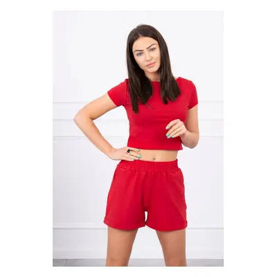 Cotton set with red shorts