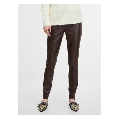 Brown women's leather trousers ORSAY - Women's