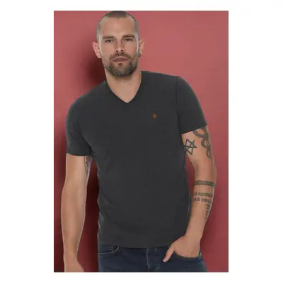 T8568 DEWBERRY V-NECK MEN'S T-SHIRT-DARK ANTHRACITE