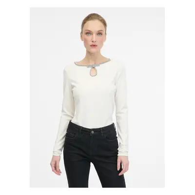 Cream women's blouse with long sleeves ORSAY - Ladies