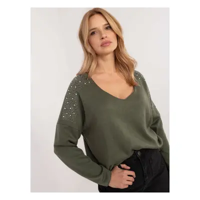 Khaki women's oversize sweater