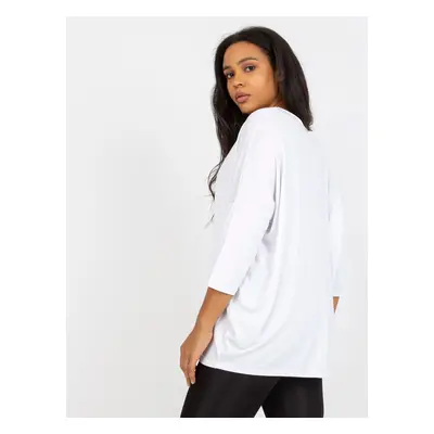 White casual blouse with a V-neck