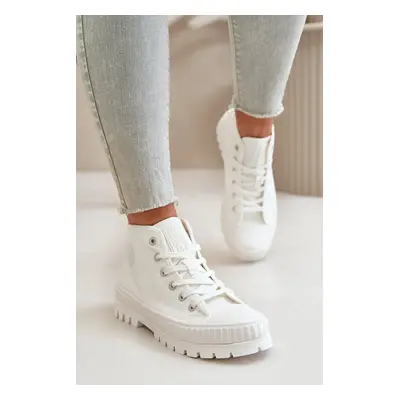 : Women's sneakers with ankle choke Big Star white