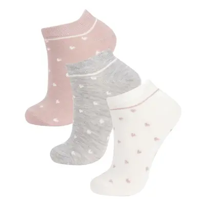 DEFACTO Women's 3-Pack Cotton Ankle Socks