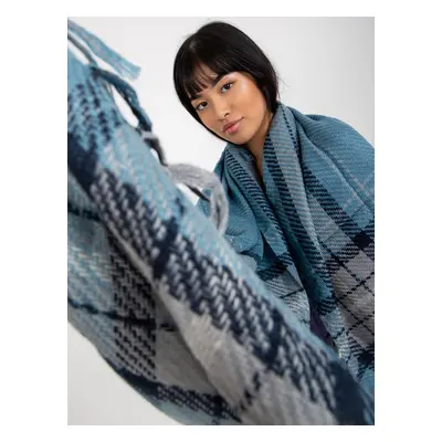 Women's blue scarf with tassels