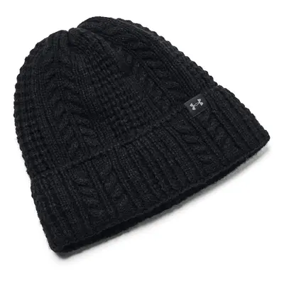 W Halftime Cable Knit Beanie-BLK