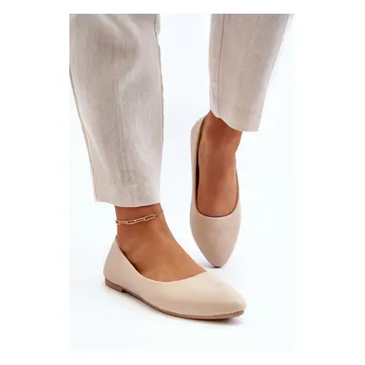 Women's ballerinas made of eco leather Beige Tindomiel