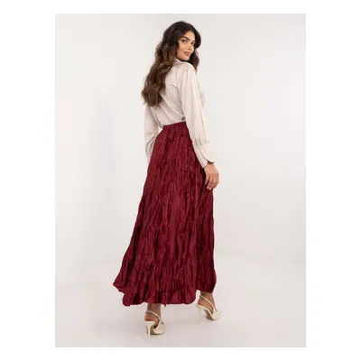 Burgundy flared skirt