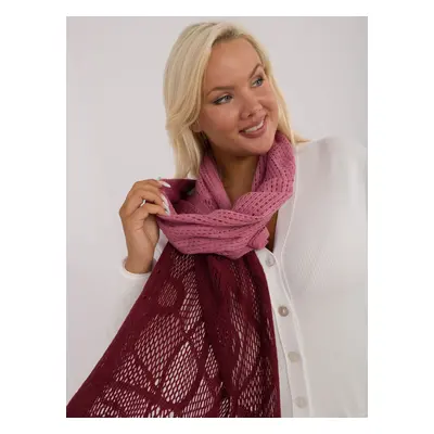 Dark pink and burgundy women's scarf with cotton