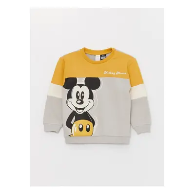 LC Waikiki Crew Neck Long Sleeve Mickey Mouse Printed Baby Boy Sweatshirt