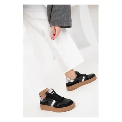 Soho Black-Silver Women's Sneakers