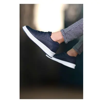 Riccon Navy Blue White Men's Sneakers