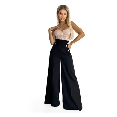 Elegant wide trousers with a high waist Numoco