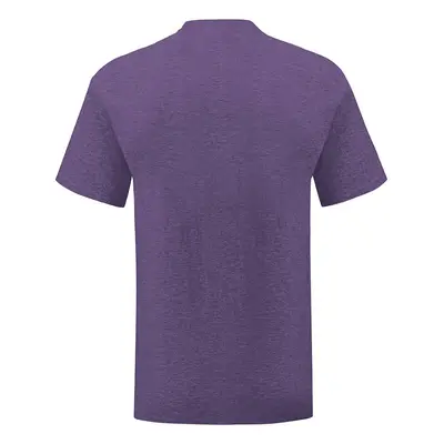 Purple men's t-shirt in combed cotton Iconic sleeve Fruit of the Loom